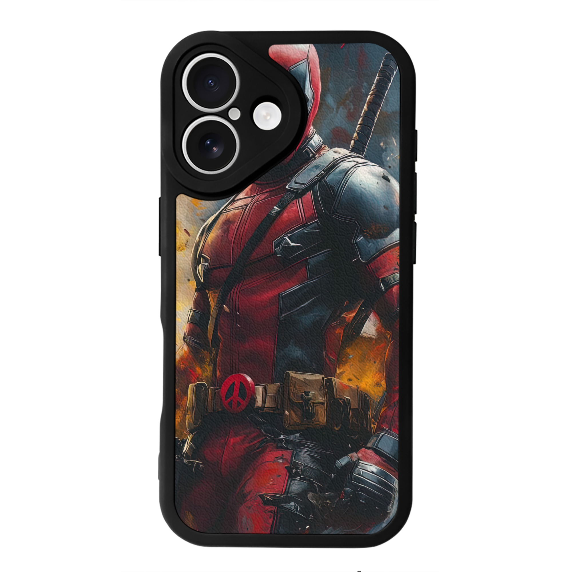 （画像用） Deadpool デッドプール 【iPhone 16シリーズ対応】シリコンスマホケース（レザー調） 材質：シリコン